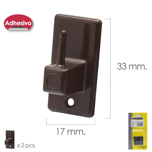 Gancho Visillo / Cortina Adhesivo Marron (blister 2 Piezas)_0