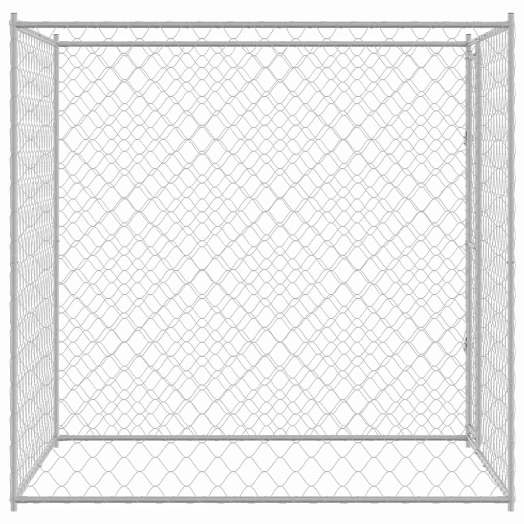 Jaula Para Perro Plateado 200 X 200 X 200 Cm Acero Galvanizado_4