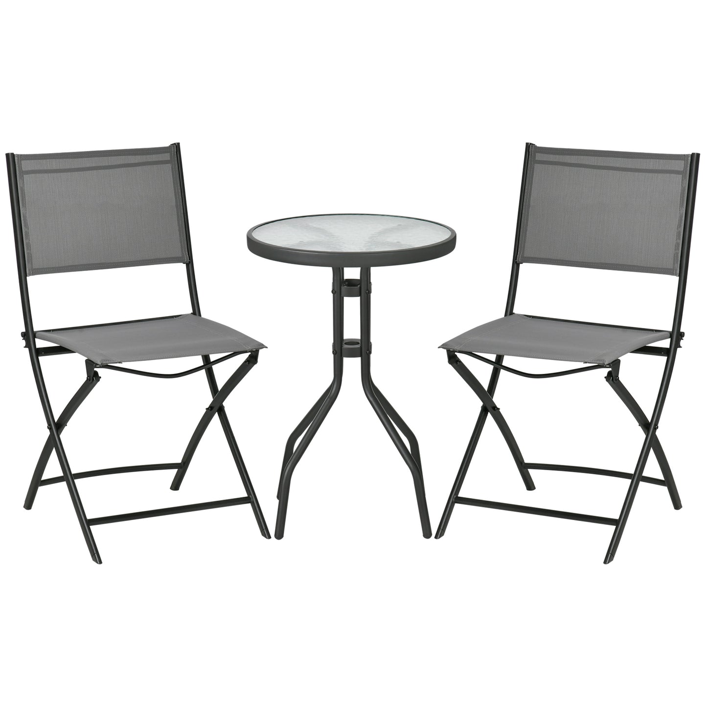 Outsunny Conjunto De Muebles De Jardín 3 Piezas Incluye Mesa 2 Sillones Plegable_0