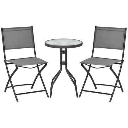 Outsunny Conjunto De Muebles De Jardín 3 Piezas Incluye Mesa 2 Sillones Plegable_0
