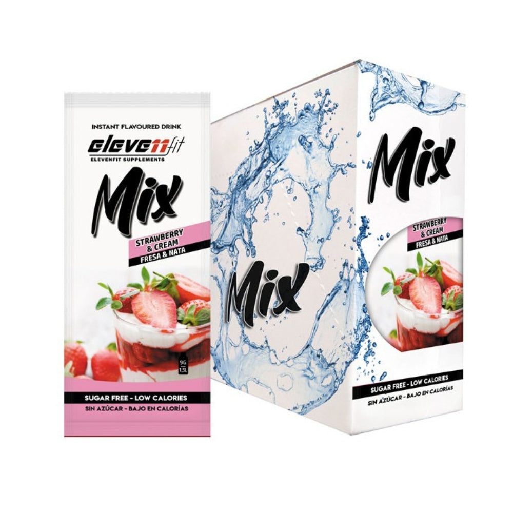 Saborizante Mix Sabor Fresa Y Nata 24 Sobres de 9g Eleven Fit_0