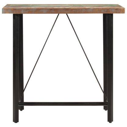 Mesa Alta De Hierro Y Madera Maciza Reciclada 110x55x107 Cm_0