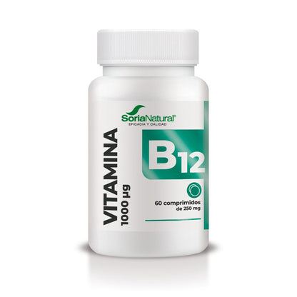 Vitamina B12 de libertação prolongada, Soria Natural, 60 comprimidos