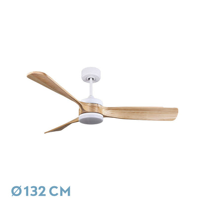 Ventilador Dc Oriente 26w Blanco 3 Aspas Haya 132d 6vel 3colores 2950lm Remoto,temporizador,memoria 24_0