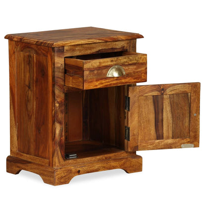 Mesita De Noche De Madera Maciza De Sheesham 40x30x50 Cm_1