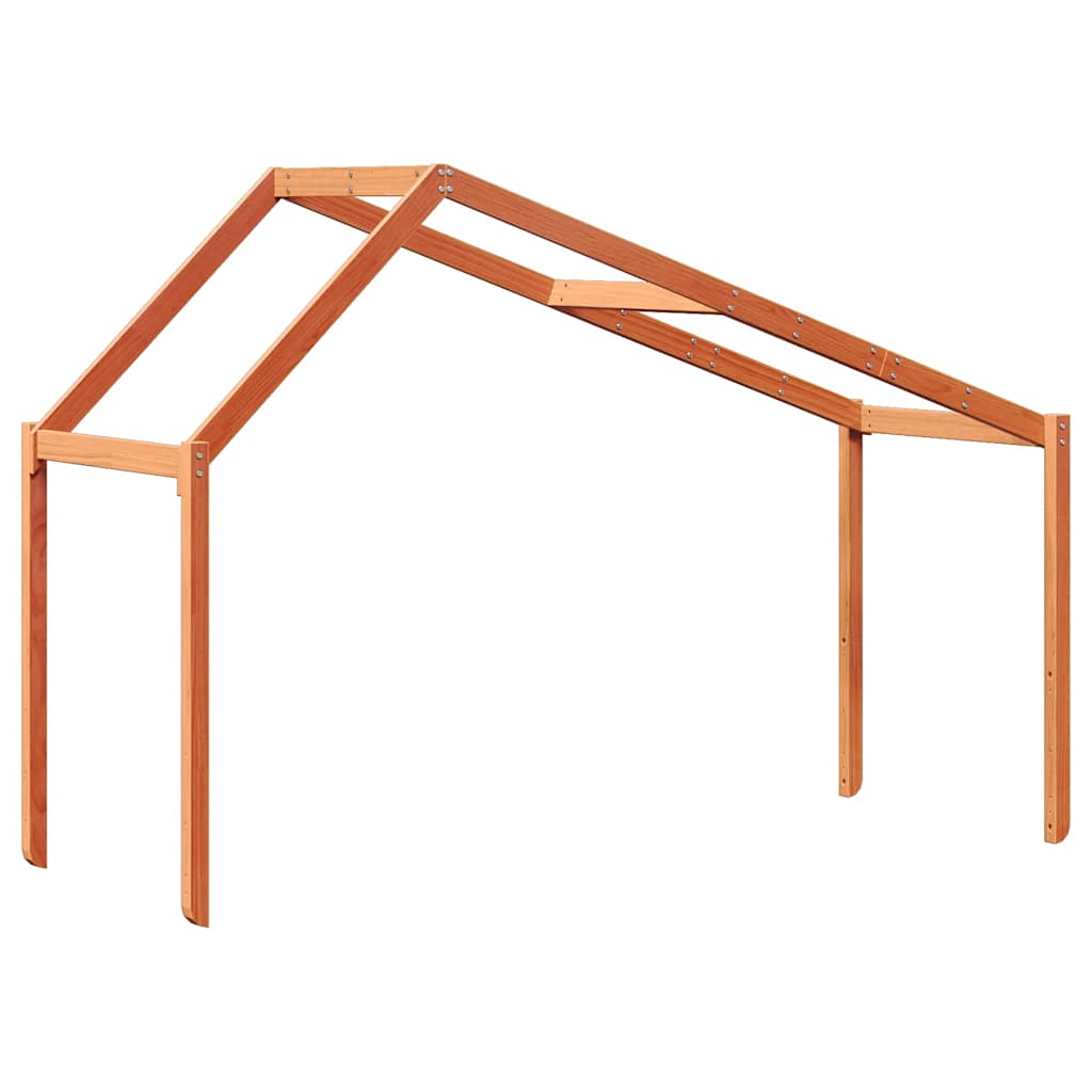 Techo De Cama Infantil Madera Maciza Marrón 213x85,5x144,5 Cm_5