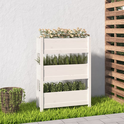 Jardinera De Madera Maciza De Pino Blanco 77x25x104,5 Cm_1