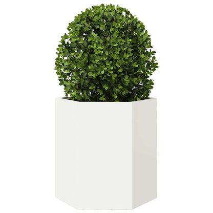 Jardineras Hexagonales 2 Uds Acero Blanco 46x40x45 Cm_4