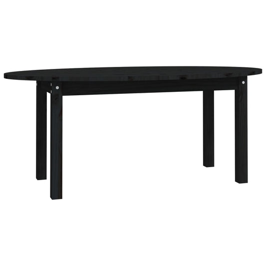 Mesa De Centro De Madera Maciza De Pino Negro 110x55x45 Cm_0