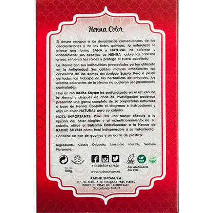 Henna em pó mogno escuro Radhe Shyam 100 g