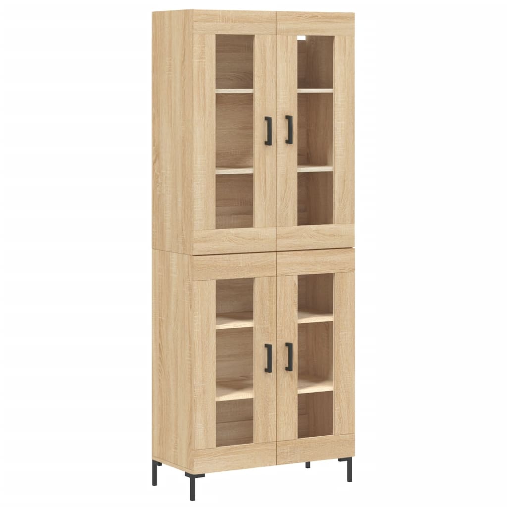Aparador Alto Madera Contrachapada Color Roble 69,5x34x180 Cm_1