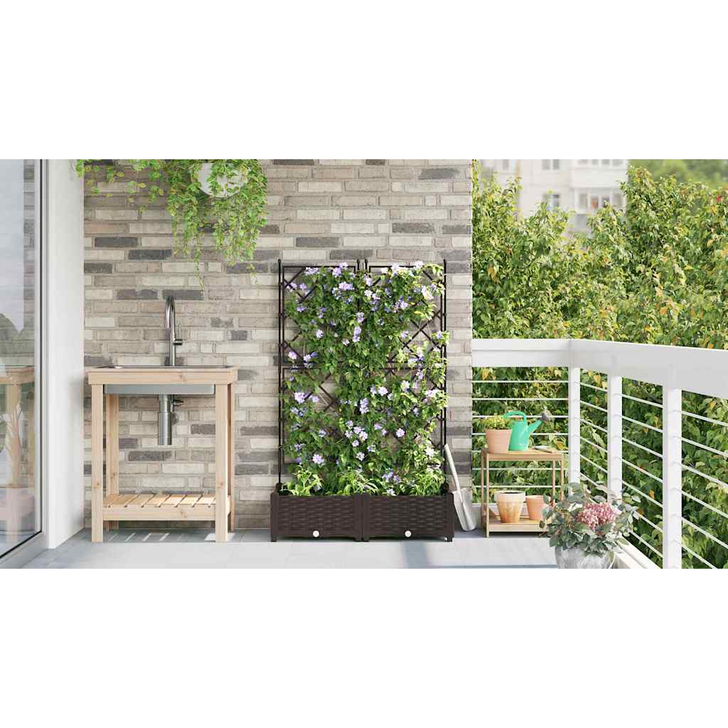 Macetero De Jardín 2 Uds. Marrón 80 X 40 X 125,5 Cm Pp_3