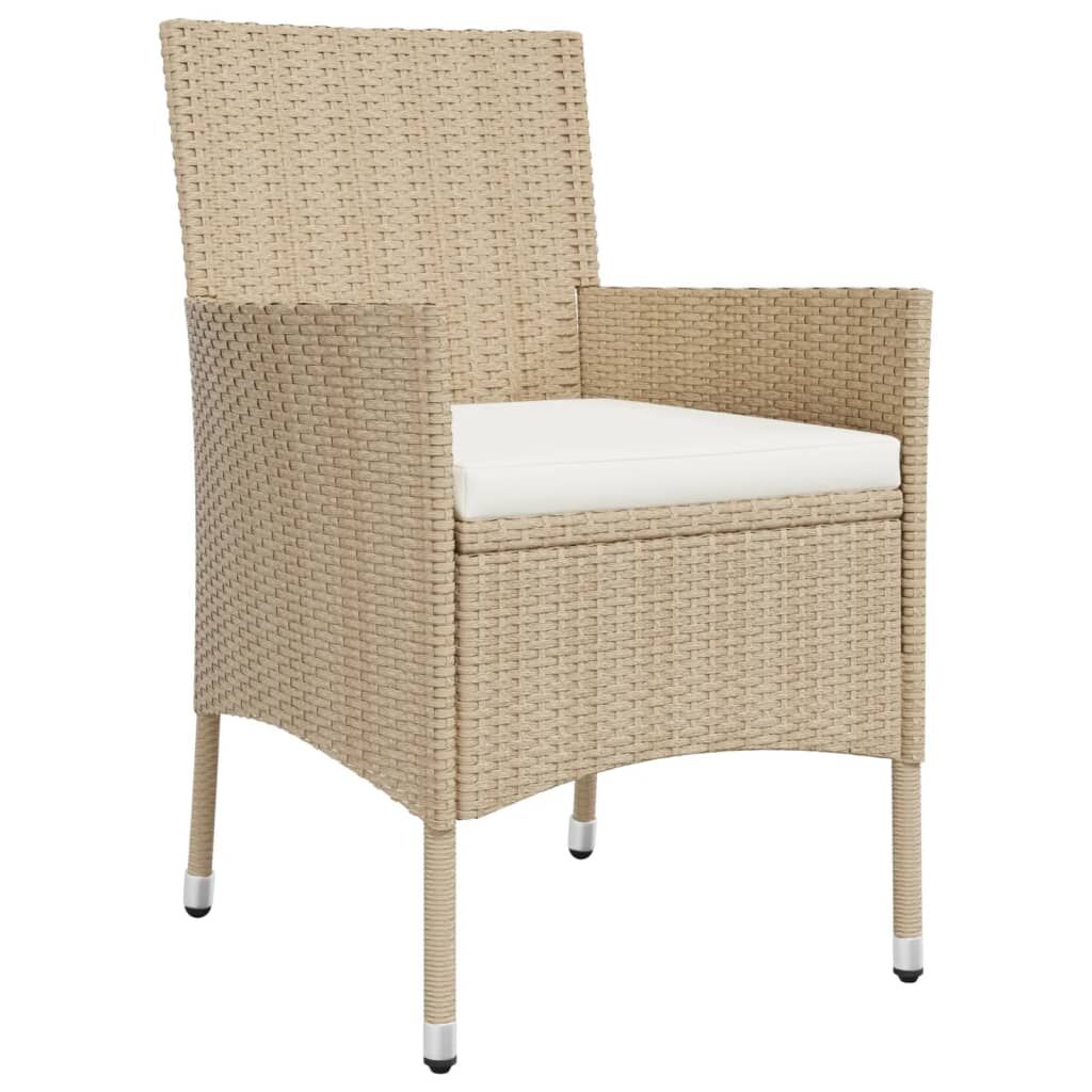 Vidaxl Set Comedor De Jardín 3 Pzas Con Cojines Ratán Sintético Beige_3