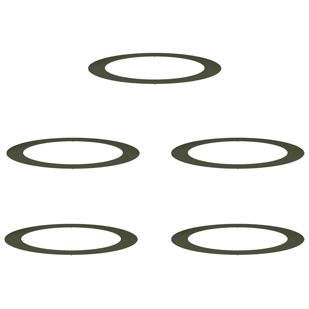 Adecuado Para Anillos De Árbol Plano 5 Uds. Verde Oliva Acero_0