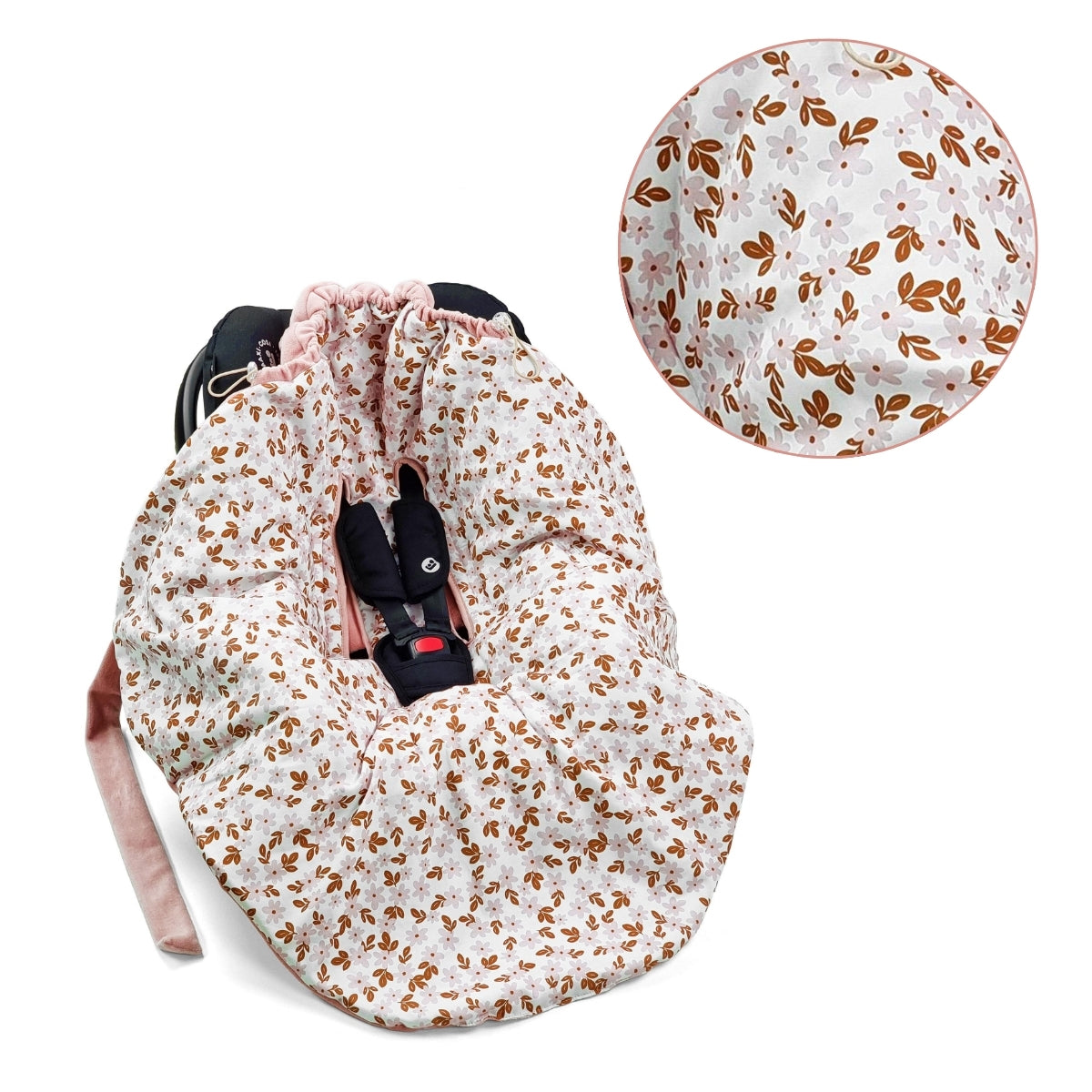 Saco Portabebé Inivero Algodón-velour Unviersal Retro Flower_2