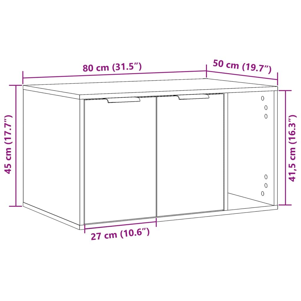 Vidaxl Mueble Arenero Para Gatos Madera Ingeniería Marrón 80x50x45 Cm_2