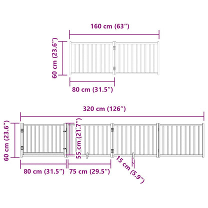 Vidaxl Puerta Para Perros Plegable 8 Paneles Madera De Álamo 640 Cm_2