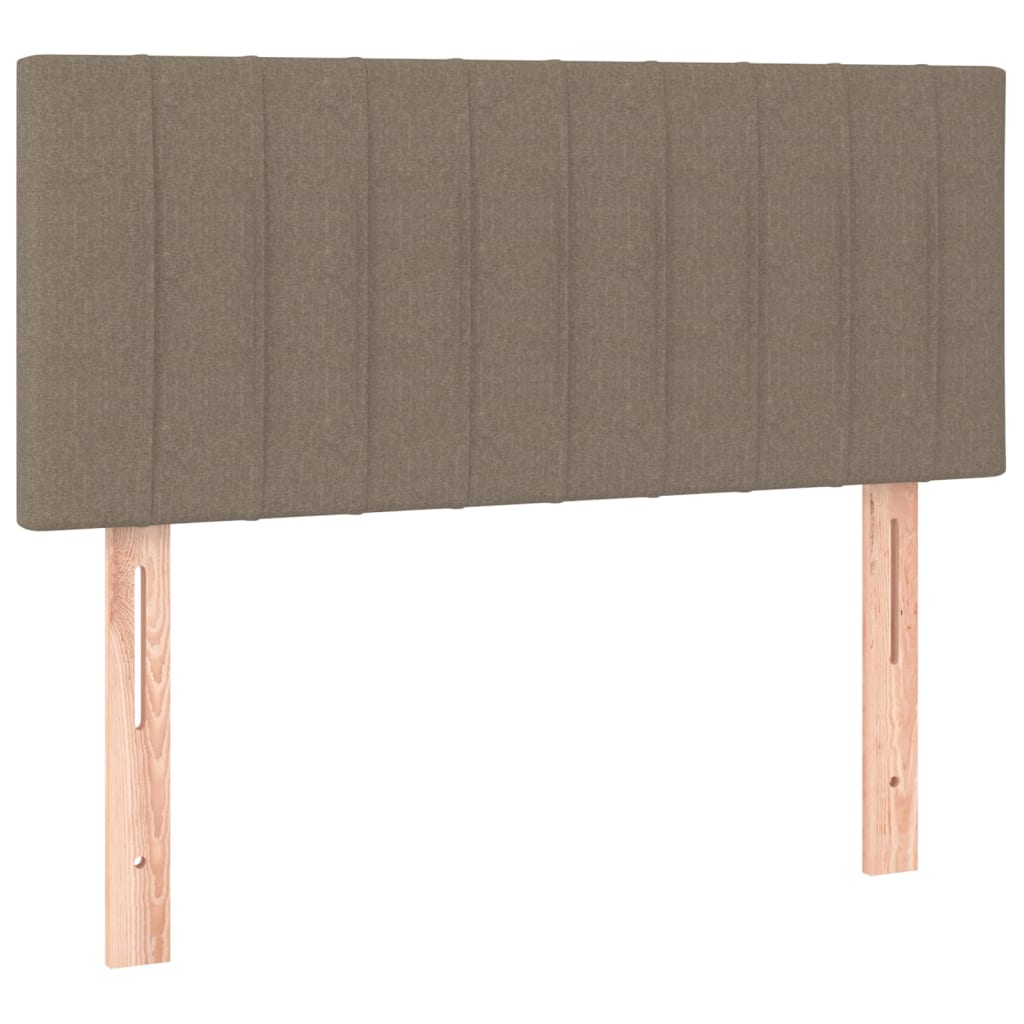 Cama Box Spring Colchón Y Luces Led Tela Gris Taupe 90x200 Cm / Vetonek_1