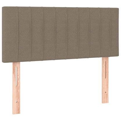Cama Box Spring Con Colchón Y Led Tela Gris Taupe 120x200 Cm / Vetonek_2