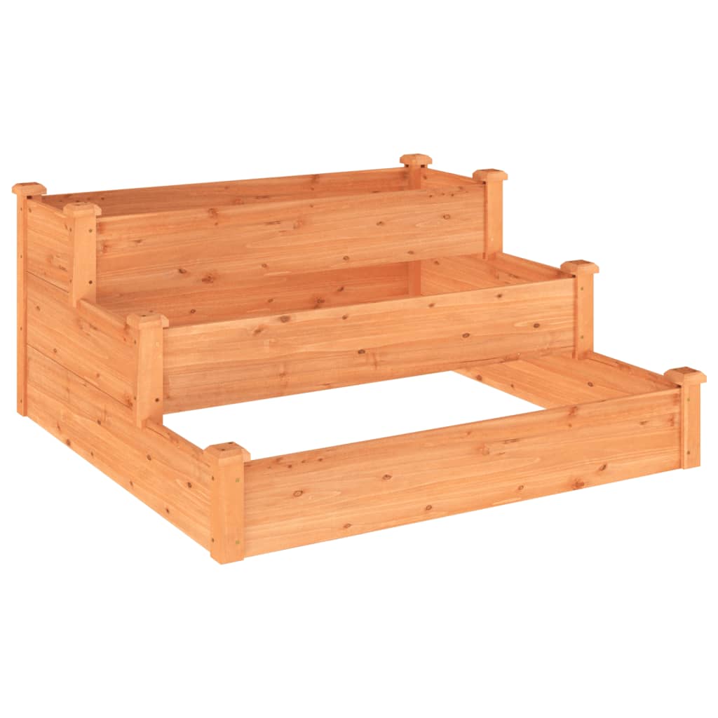 Jardinera Arriate Madera Maciza De Abeto Marrón 120x120x56 Cm_0