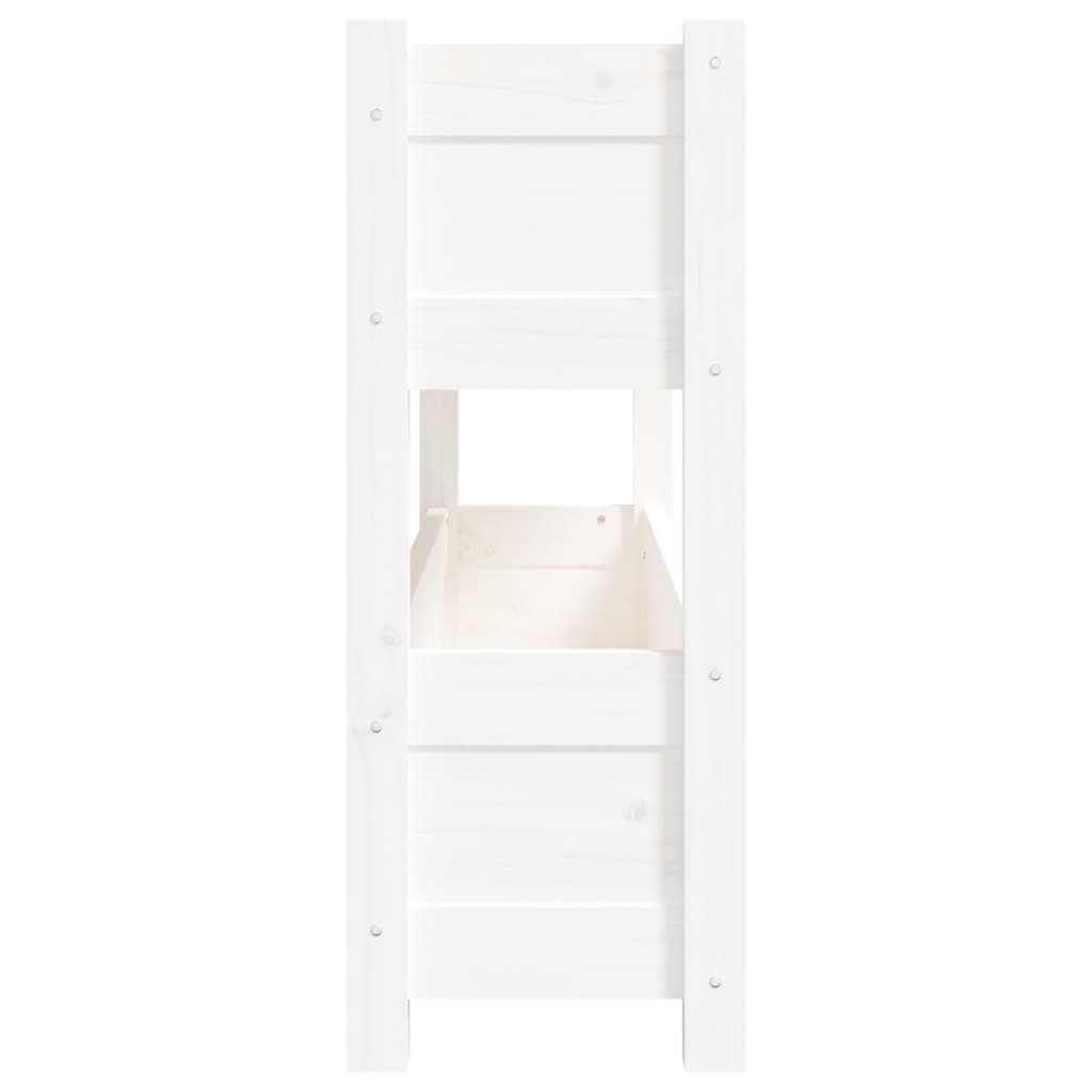 Jardinera De Madera Maciza De Pino Blanco 112x25x66 Cm_5