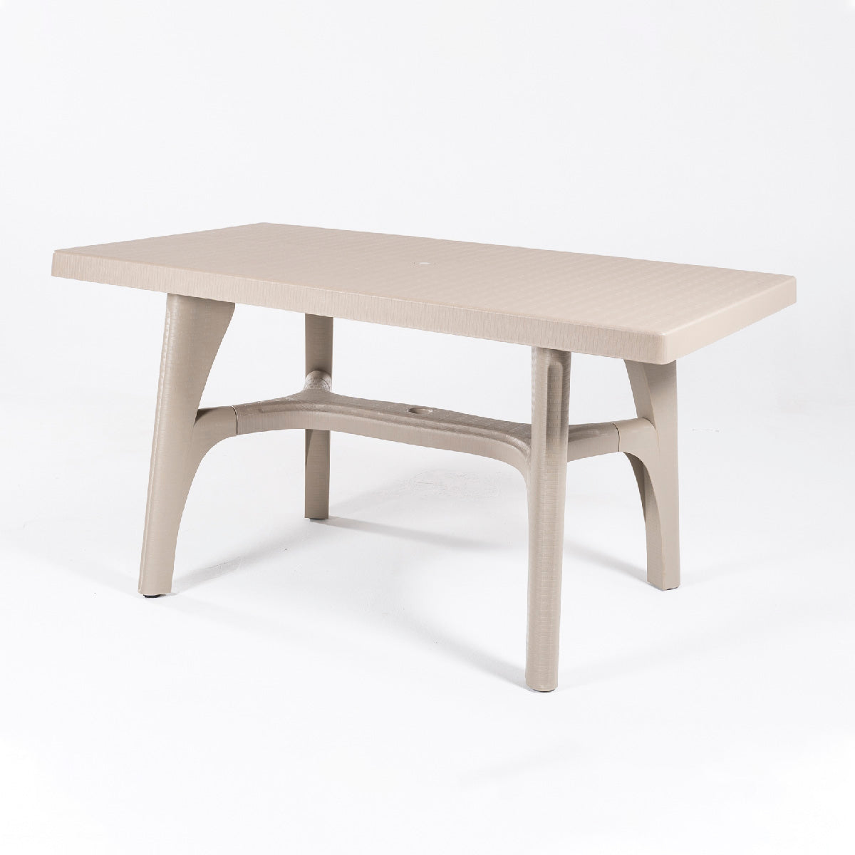 Mesa Terraza Rectangular De 140x80x73 Cm, Rectangular, Resina, Color Arena_2