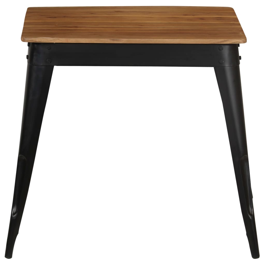 Mesa De Comedor De Madera Maciza De Acacia Y Acero 75x75x76 Cm_0