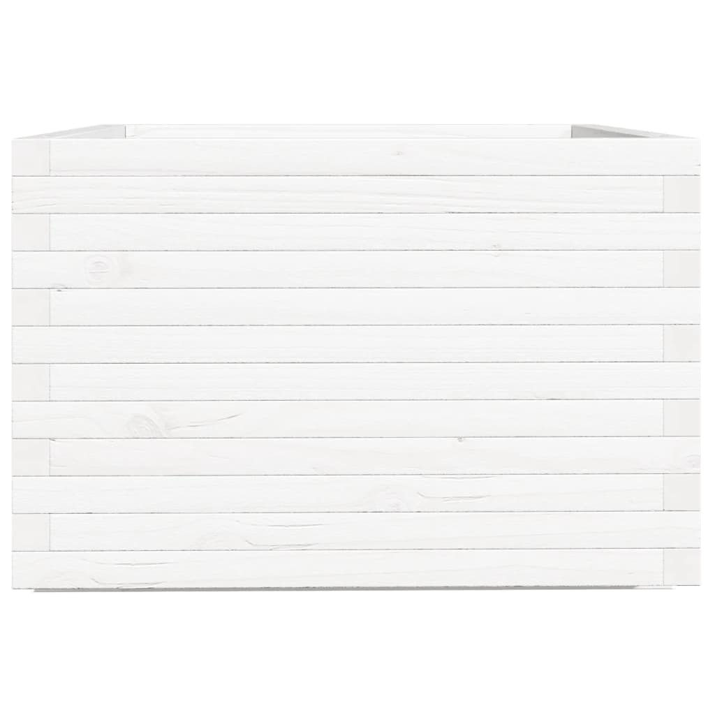 Jardinera Madera Maciza De Pino Blanco 70x70x49,5 Cm_5