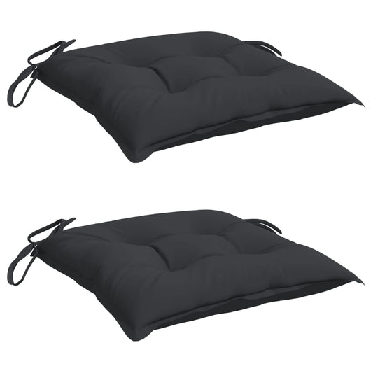 Vidaxl Cojines De Silla De Jardín 2 Uds Tela Oxford Negro 50x50x7 Cm_0