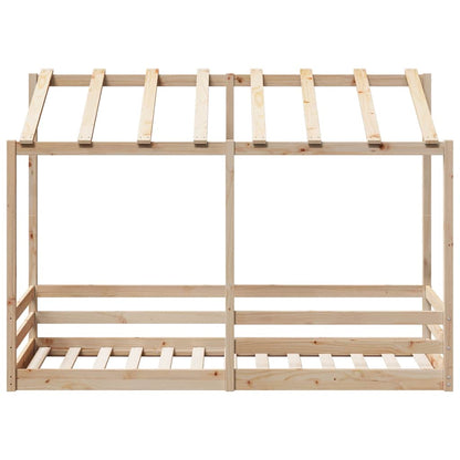 Cama Infantil Con Techo Madera Maciza Pino 75x190 Cm_3