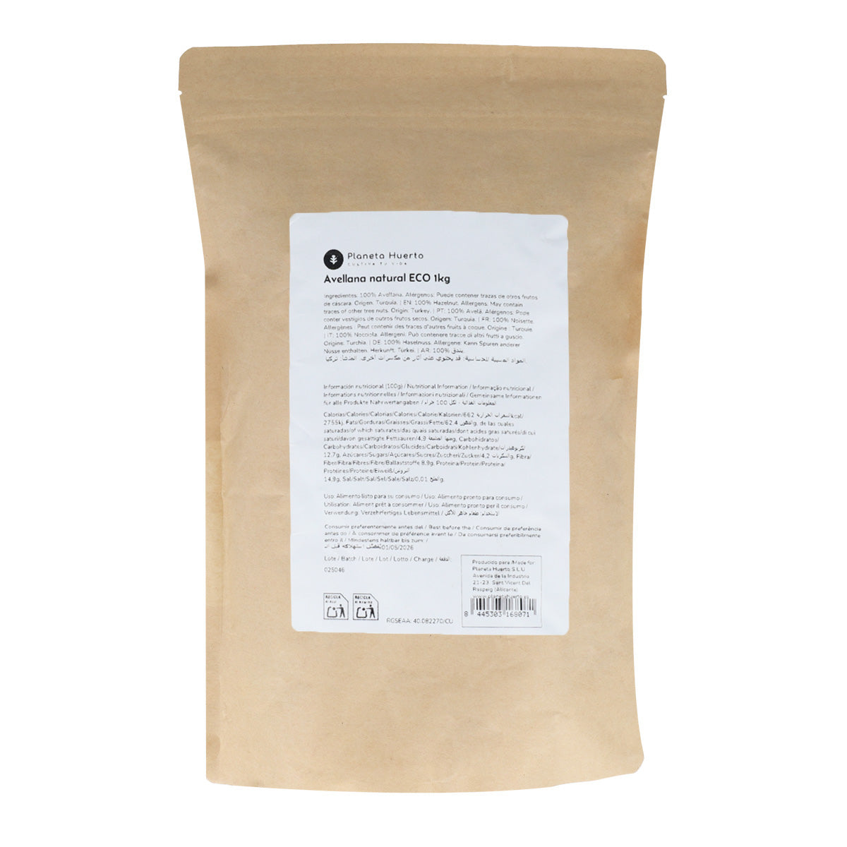 Avelãs com casca ECO Planeta Huerto 1 kg