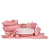 Conjunto De Louça Em Silicone Orgânico Para Bebé 15 Peças Com Ventosa Antiderrapante Althea Living Rosa Profundo