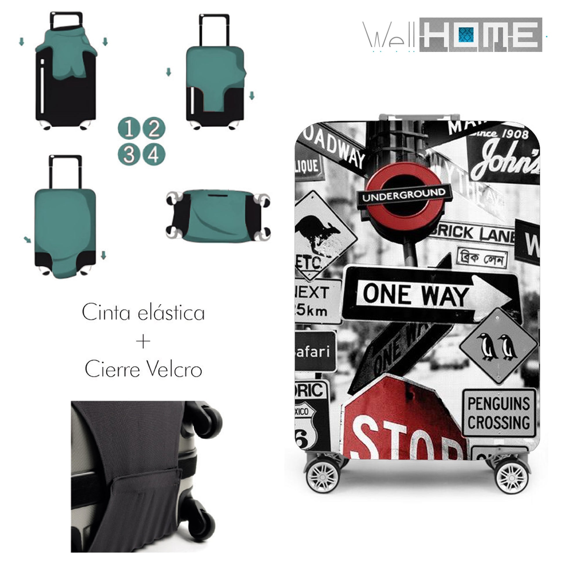 Set De 2 Maletas Trolleys Con Funda Protectora'travel Tips'_2