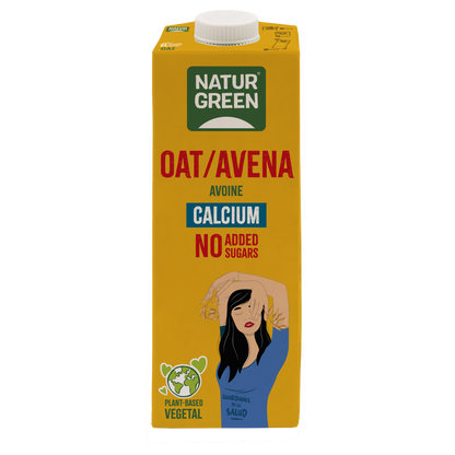 Pack de 6 Bebidas de Aveia Naturgreen com Cálcio sem adição de açúcares, 1 litro