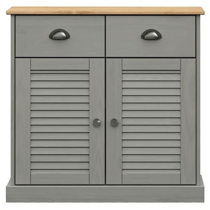 Aparador Con Cajones Vigo Madera Maciza Pino Gris 78x40x75 Cm / Vetonek_1