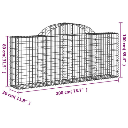 Cestas De Gaviones 20 Uds Forma De Arco Hierro 200x30x80/100 Cm_5
