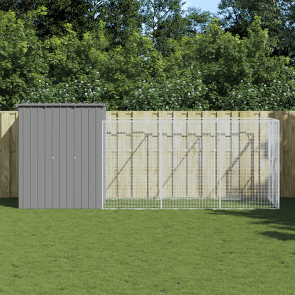 Caseta Perros Corral Acero Galvanizado Gris Claro 165x455x181cm_1