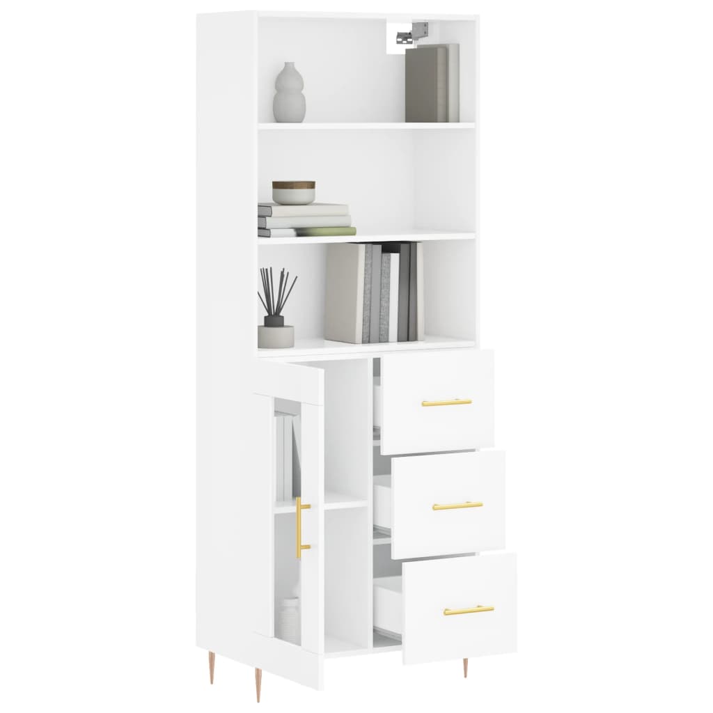 Aparador Alto Madera Contrachapada Blanco 69,5x34x180 Cm_2