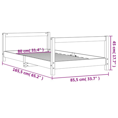 Vidaxl Estructura De Cama Para Niños Madera De Pino Negro 80x160 Cm_2