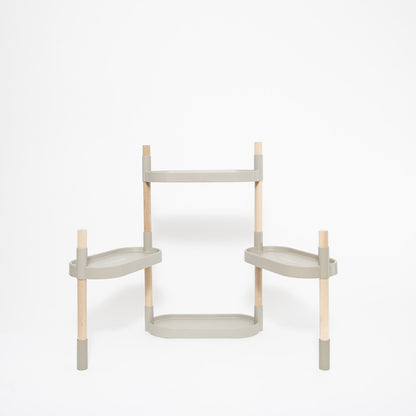 Soporte Modular Citysens De 4 Bandejas Gris Claro, Con 2 Plantas De Regalo_5