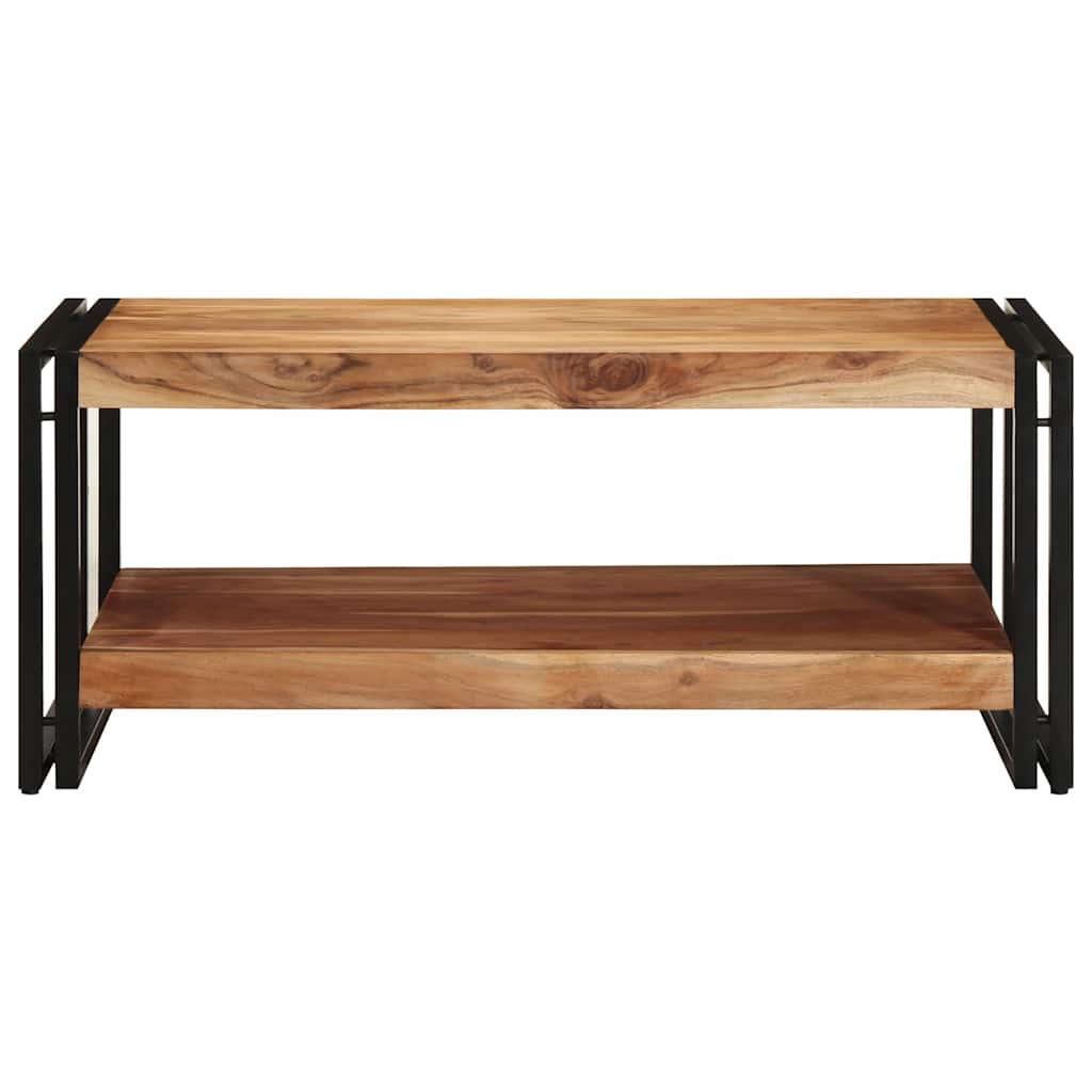 Mesa De Centro Madera Maciza De Acacia 90x50x38 Cm_2