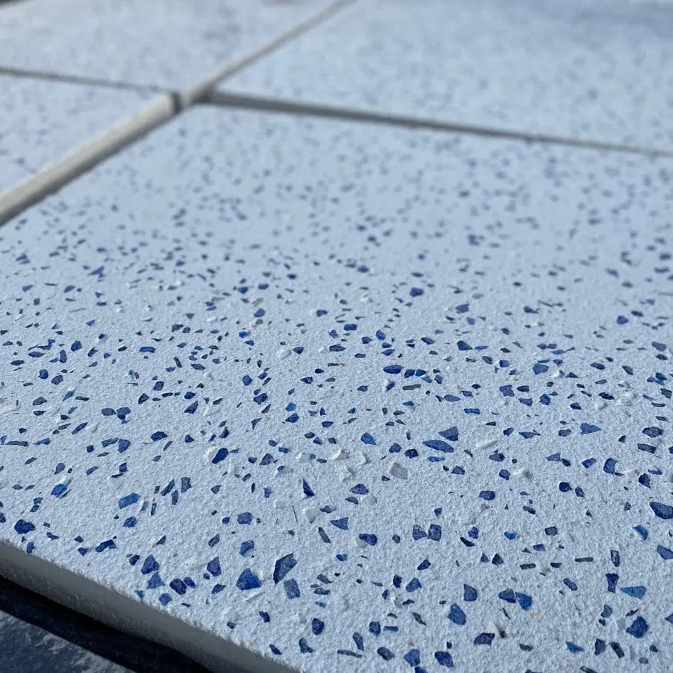 Losa Cuadrada 75x75 Cm | Recycla / Palet - 14 Unidades / 75x75x5 Cm. / Blanco + Vidrio Azul_0