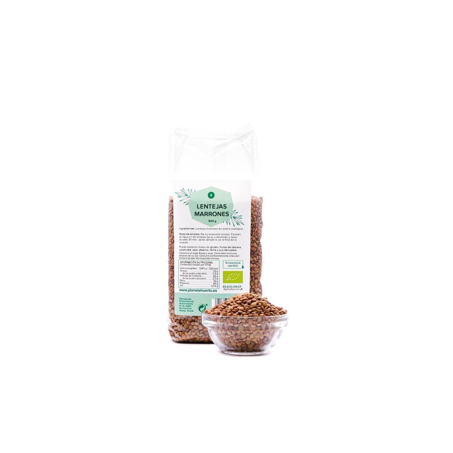 Lentilhas castanhas ECO Planeta Huerto 500 g