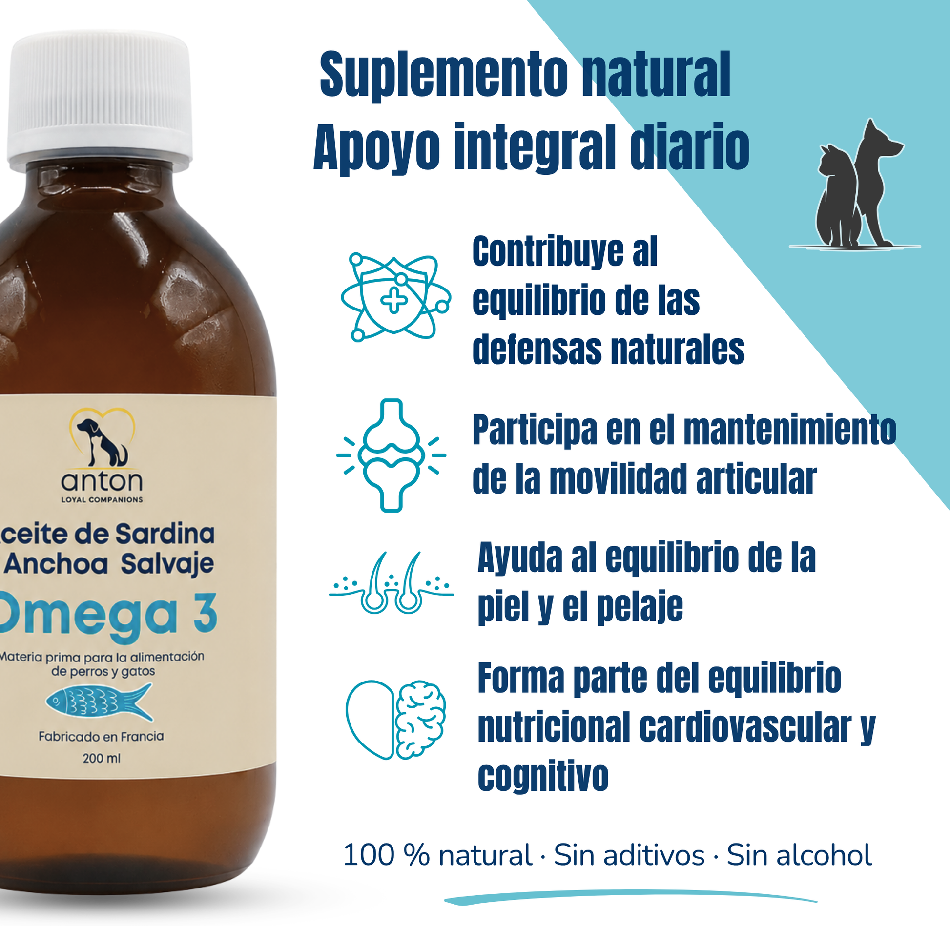 Aceite Omega 3 para perros y gatos – EPA DHA – Sardina y anchoa – 200 ml_1