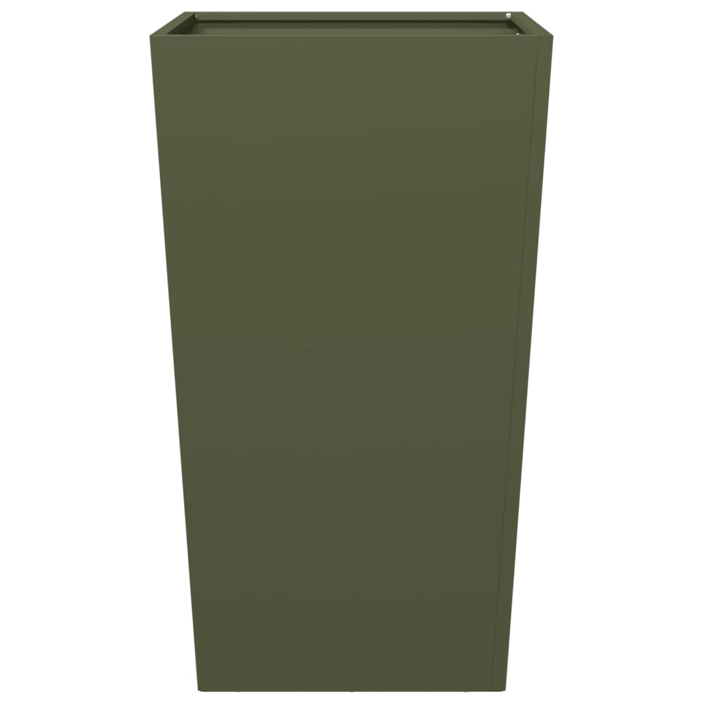 Jardinera De Acero Verde Oliva 45x45x75 Cm_3