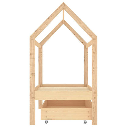 Vidaxl Estructura De Cama Infantil Con Cajón Madera De Pino 70x140 Cm_3