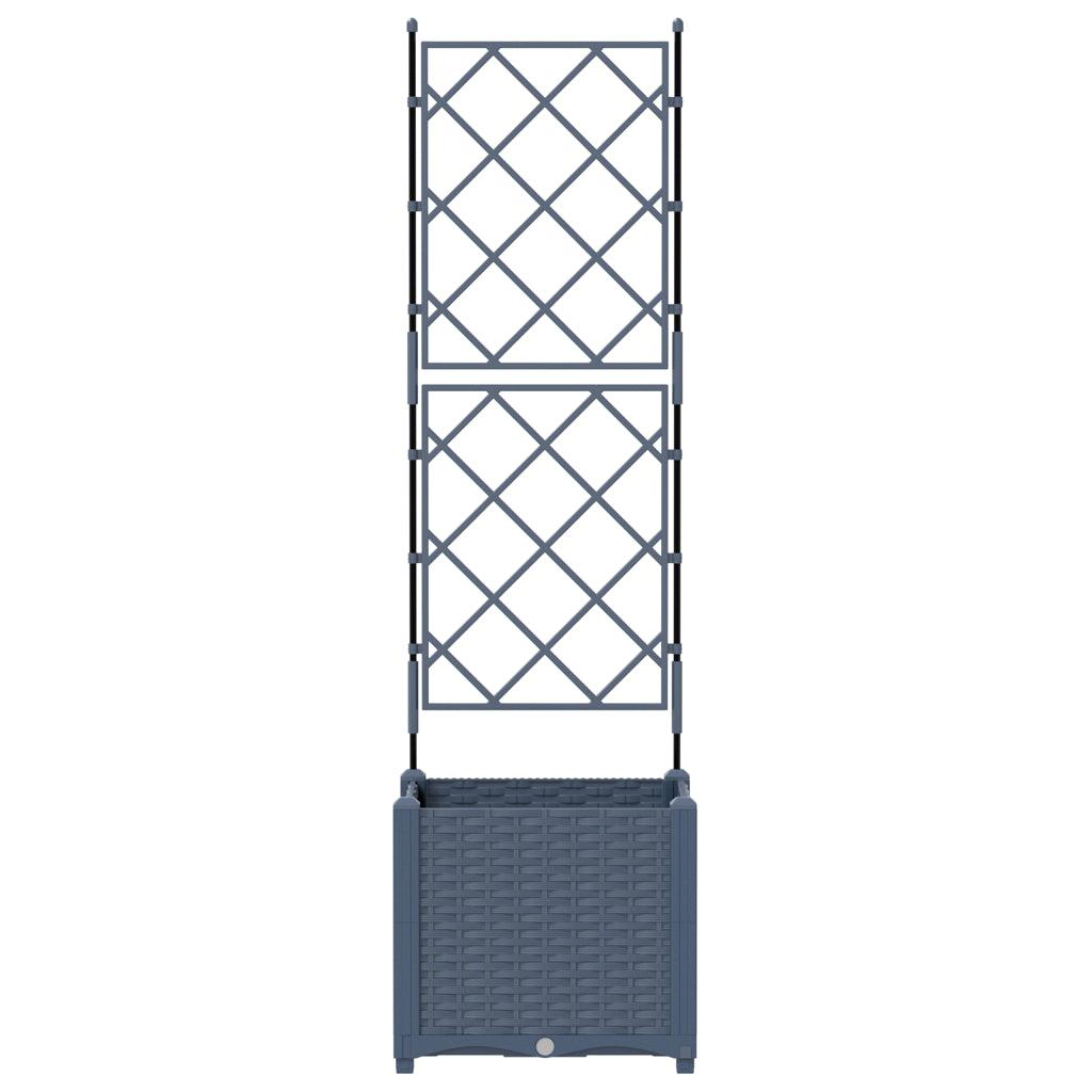 Vidaxl Maceta De Jardín Con Enrejado Gris 40 X 40 X 143 Cm Pp_4