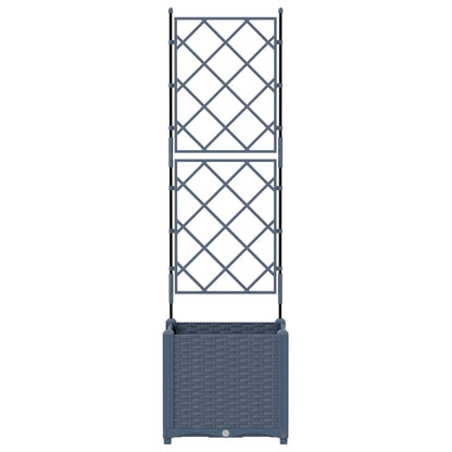 Vidaxl Maceta De Jardín Con Enrejado Gris 40 X 40 X 143 Cm Pp_4