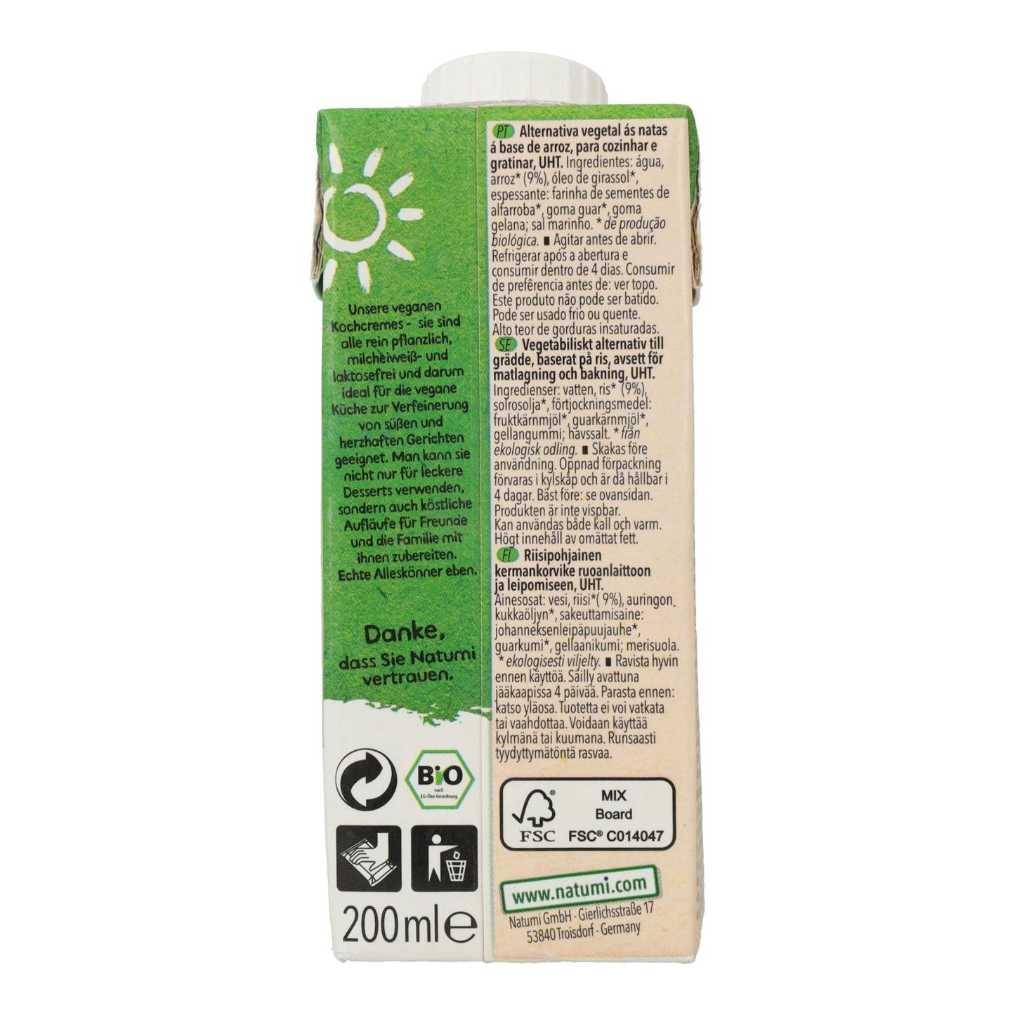Molho de Arroz Líquido Biológico Natumi para Cozinhar, 200 ml