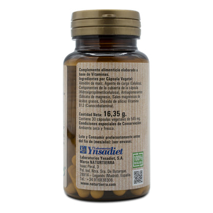 Vitamina B12, 30 cápsulas vegetais. NaturTierra